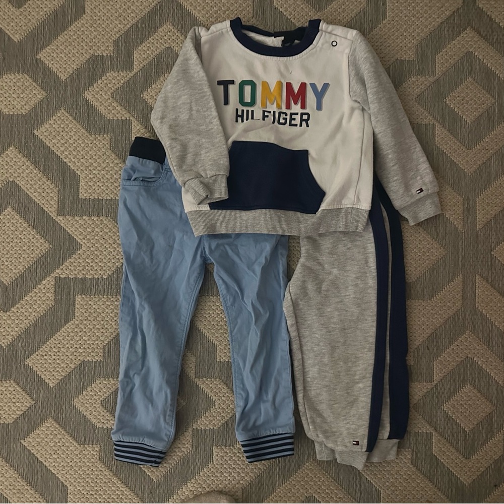 Tommy Hilfiger Kids' Gray and Blue Joggers Set